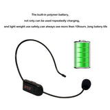 Portable FM Wireless Microphone Headset Megaphone Radio Mic for Teaching Tour Guide Meeting Lectures FM+ charging cable + sponge