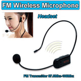 Portable FM Wireless Microphone Headset Megaphone Radio Mic for Teaching Tour Guide Meeting Lectures FM+ charging cable + sponge