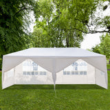 3 x 6m Six Sides Two Doors Waterproof Tent with Spiral Tubes White **