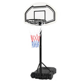 28" x 19" Backboard Adjustable Pool Basketball Hoop System Stand Kid Poolside Swimming Water Maxium Applicable Ball Model 7# White & Black