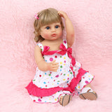 All-Plastic Simulation Doll: 22 Inches Cute Polka Dot Skirt