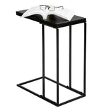 Artisasset Black MDF Countertops Grey Wrought Iron Base Single Layer Snack Table **