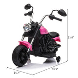 Kids Electric Ride-on Motorcycle with Training Wheels for Boys or Girls 6V Pink **