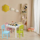 Children's Wooden Table And Chair Set Colorful (One Table With Four Chairs)