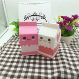 Cute Slow Rising Milk Bag Toys Soft Squishy Milk Box Stress Anxiety Reducer Creative PU Vent Toy  White_5.5*12cm