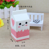 Cute Slow Rising Milk Bag Toys Soft Squishy Milk Box Stress Anxiety Reducer Creative PU Vent Toy  White_5.5*12cm