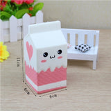 Cute Slow Rising Milk Bag Toys Soft Squishy Milk Box Stress Anxiety Reducer Creative PU Vent Toy  White_5.5*12cm