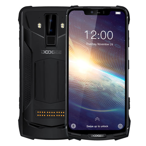 DOOGEE S90 Pro IP68/IP69K Rugged Mobile Phone Android 9.0 Smartphone 6.18'' FHD+ Display Helio P70 Octa Core 6GB 128GB 16MP Cam black_European version