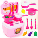 Children Simulation Kitchenware Pretend-game Small Tableware Toy Set Pink