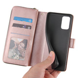 For Samsung S10/S20/S10E/ S10 Plus Pu Leather  Mobile Phone Cover Zipper Card Bag + Wrist Strap Rose gold