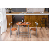 Brown Wood Grain PVC Breakfast Table (One Table and Two Chairs) **