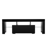 Elegant Household Decoration LED TV Cabinet with Single Drawer Black