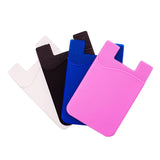 Fashion Simple Adhesive Silicone Card Pocket Money Pouch Case for Cell Phone blue