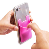 Fashion Simple Adhesive Silicone Card Pocket Money Pouch Case for Cell Phone blue