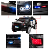 12V Kids Police Ride On Car Electric Cars 2.4G Remote Control, LED Flashing Light, Music & Horn **