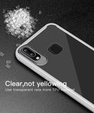 For VIVO Y95 /Y91 with fingerprint hole Ultra Slim Translucent Non-slip Shockproof TPU Back Cover  Transparent Blue