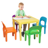 Set of Plastic Table And Chair for Children, One Desk And Four Chairs (50x50x46cm) **