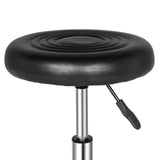 Round Stool with Lines Rotation Bar Stool Black