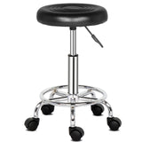 Round Stool with Lines Rotation Bar Stool Black