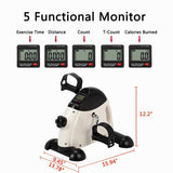 W002E Portable Home Use Hands and Feet Trainer Mini Exercise Bike White & Black