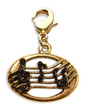 Disc with Musical Notes Charm Dangle