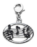 Disc with Musical Notes Charm Dangle