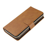 For Samsung S10/S20/S10E/ S10 Plus Pu Leather  Mobile Phone Cover Zipper Card Bag + Wrist Strap brown