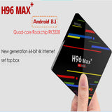 H96 Max Android Smart TV Box - Dual WiFi BT 4.1, Full HD, 4GB RAM, 64GB ROM, Quad Core, US Plug