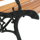 49" Garden Bench Patio Porch Chair Deck Hardwood Cast Iron Love Seat Rose Style Back