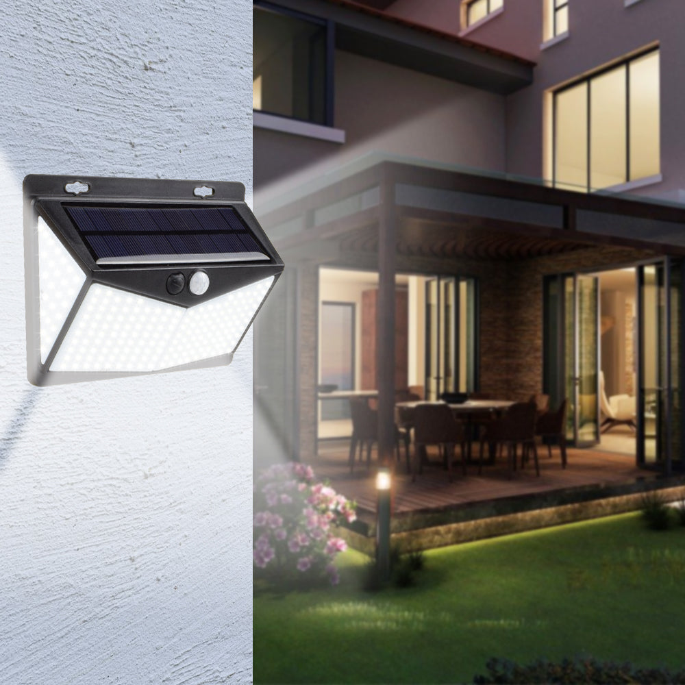 208 LED Solar Power Light PIR Motion Sensor Security Outdoor Garden Wall Lamp US **