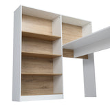 FCH Particleboard Pasted Triamine Steel Frame With Four Simple Bookshelf Computer Desk White Wood Grain Color **