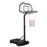 28" x 19" Backboard Adjustable Pool Basketball Hoop System Stand Kid Poolside Swimming Water Maxium Applicable Ball Model 7# White & Black