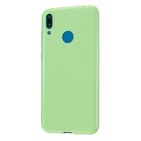 For HUAWEI Y6/Y7 Prime 2019 Glossy TPU Phone Case Mobile Phone Soft Cover Full Body Protection Fluorescent green