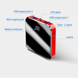 Power Bank 20000mah Large Capacity Portable Thin Digital Battery Charger black