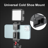 ST-08 Phone Tripod Wireless Go Microphone Bracket Cellphone Clip with Universal Cold Shoe for LED Video Light Vlog Mount black