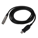 USB Male to 3 Pin XLR Female Microphone MIC Studio Audio Link Cable Cord Adapter Microphone Cable Studio Audio Link Cable black