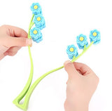 Facial Massager Roller Portable Flower Shape Face-lift Machine Elastic Anti Wrinkle Slimming Face  -Blue