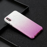 For iphone X/XS/XR/XS MAX/11/11 pro MAX Phone Case Gradient Color Glitter Powder Phone Cover with Airbag Bracket purple