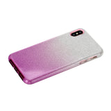 For iphone X/XS/XR/XS MAX/11/11 pro MAX Phone Case Gradient Color Glitter Powder Phone Cover with Airbag Bracket purple