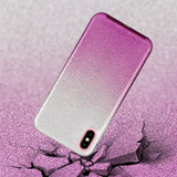 For iphone X/XS/XR/XS MAX/11/11 pro MAX Phone Case Gradient Color Glitter Powder Phone Cover with Airbag Bracket purple