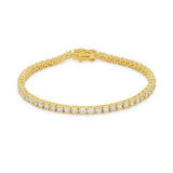 Goldtone Finish Victorian Cubic Zirconia Tennis 8 Inch Bracelet