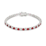 Ruby Red Cubic Zirconia Tennis Bracelet