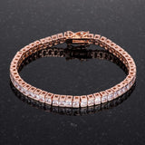 9.7Ct Princess Cut 7in CZ Rose Gold Bracelet