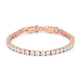 17.6 Ct Rosegold Tennis Bracelet with Shimmering Round CZ