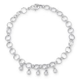 .55 Ct Stunning 8 Rhodium Bracelet with CZ Charms