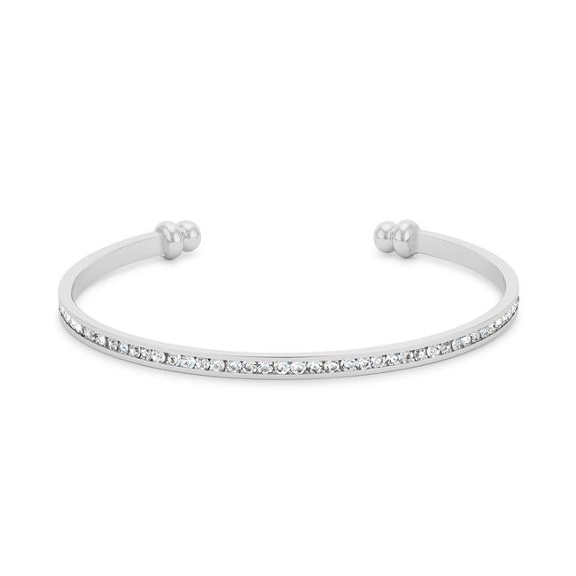 Channel-Set Clear Crystal Cuff