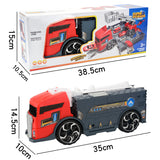 Children Simulation Fire Engineering Vehicle Parking Lot Educational  Pull-back Car Set for Kids yellow