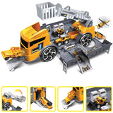 Children Simulation Fire Engineering Vehicle Parking Lot Educational  Pull-back Car Set for Kids red