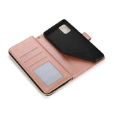 For Samsung A51 5G/A71 5G/Note 10 pro Pu Leather  Mobile Phone Cover Zipper Card Bag + Wrist Strap Rose gold