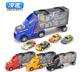 Kids Boys Simulate Container Car with 4 Pull Back Metal Cars Toy Set black